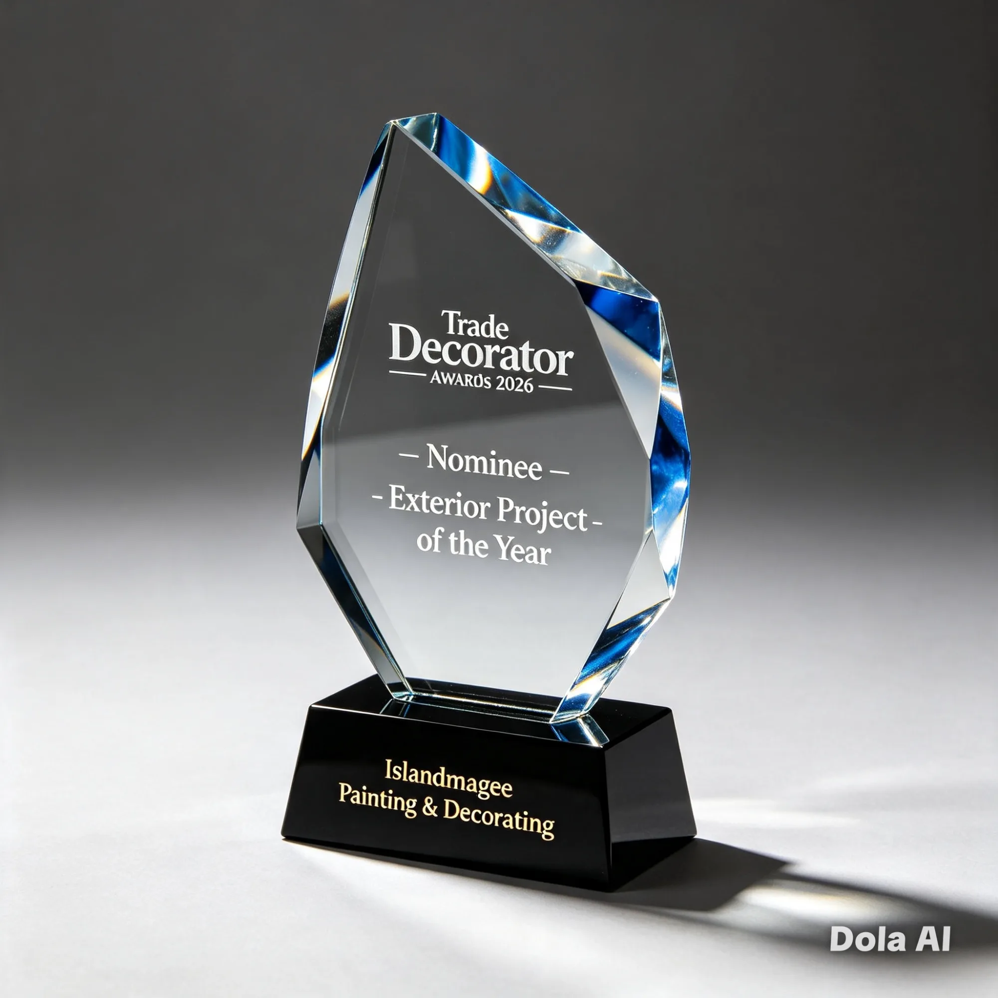 Glass trophy: Trade Decorator Awards 2026, Nominee, Exterior Project of the Year